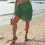 Womens Plus-Size Tassel-Strap Beach Skirt
