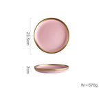Ceramic pink household simple tableware