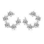 S925 Sterling Silver Crescent Hoop Earrings, D-VVS1 Moissanite Open Circle Design, Platinum Plated 3g Women's Jewelry Gift Box