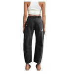 Retro Patchwork Wide Ocketed Distressed Jeans