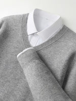 V-neck Cashmere Sweater Loose Fit Extra Thick