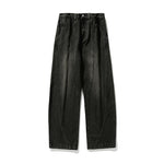 Wide-leg Washed Denim Jeans Mens Loose Casual Pants