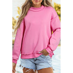 Cross-border Relaxed-fit Solid-color Crew-neck Sweatshirt For Europe And America