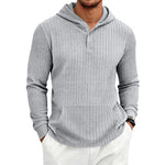 Herringbone Jacquard Textured Casual Mens Hoodie