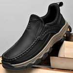 Mens Casual Leather Shoes With Thick Soles