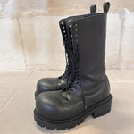 Super Cool Big-head Boots Womens Mid-calf Boots New Style Chunky Heel Height-increasing