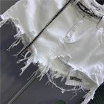 Raw-edged Irregular Denim Skirt