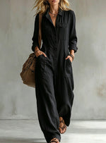 Womens Workwear Linen Casual Jumpsuit
