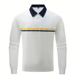 Button-down Long-sleeve Mens Sports Polo Shirt