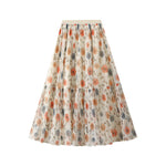 Women's Two-way Mesh Rose-printed Skirt