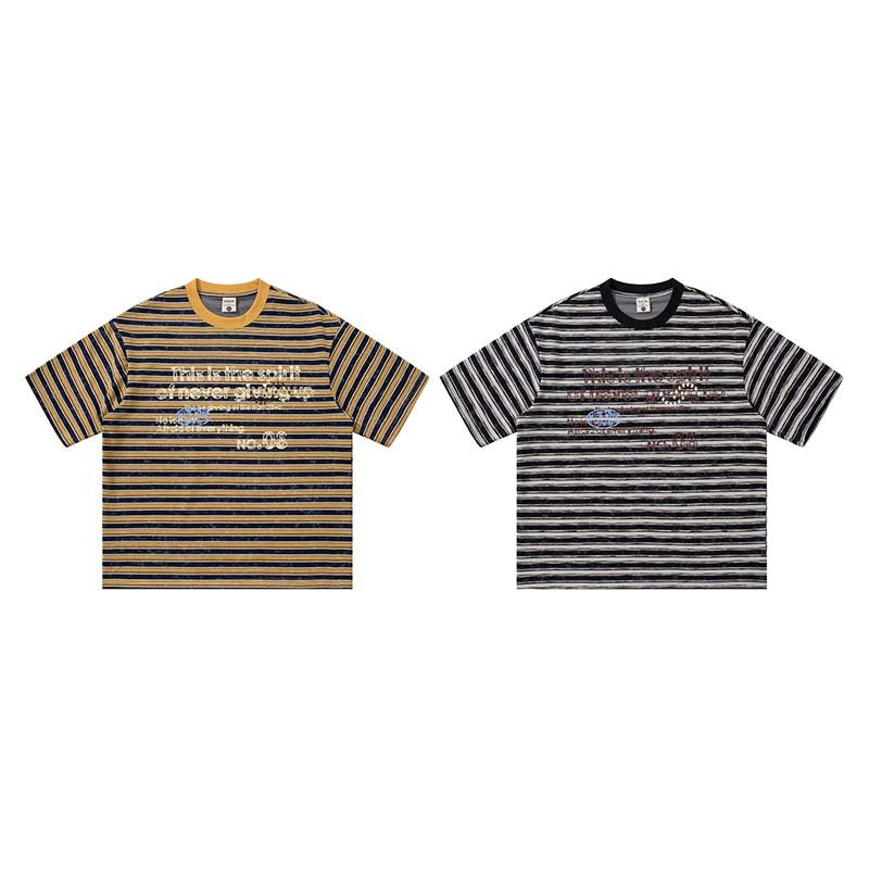 Printed Crew-neck Short-sleeve Casual Loose-fit