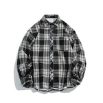 Mens Casual American-Style Plaid Shirt