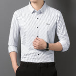 Long-sleeved Striped Mens Shirt