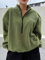 Womens Casual Sweatshirt With Drawstring And Letter