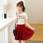 45 Cm To Knee-length Plus-size High-waisted Skirt