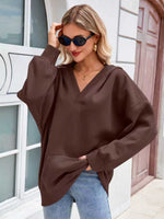Solid-color Pocketed Long-sleeve Hooded Sweatshirt Jacket