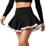 Fake Two-piece Color-block Sports Skirt For Women, Anti-exposure Design