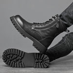 Worker Boot High Top British Style Thick Bottom Fleece-lined