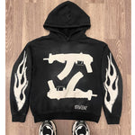 Printed Loose-fit Gothic Streetwear Brand Patchwork Sports Hoodie