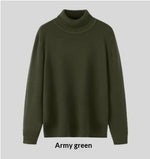 Mens Loose-fitting Warm Turtleneck Knit Sweater