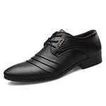 Mens Formal Business Leather Shoes Pointed Toe Slip-on Style