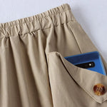Pocketed Elastic-waist Midi-length Flared A-line Skirt