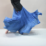Ruffled Forest Girl Style Traditional Chinese Inspired Cotton Linen A Line Maxi Skirt