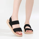 Womens Flat-soled Slippers And Sandals With A Faux Hemp-cord Sole