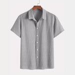 Mens American-Style Retro Plaid Short-Sleeve Shirt