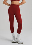 High-Elastic Seamless Knit Yoga Pants For Women, Peach Hip Lifting Workout Leggings For Training, Fitness & Running, Summer Style