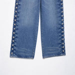 Straight-leg Denim Jeans With Metal Rivet Detailing