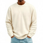 Mens Casual Long-sleeve Crew-neck Corduroy Sweatshirt