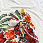 Womens Tropical Palm Leaf And Bird Color-Print Dress