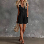 Bohemian Resort-Style Casual Pocket Jumpsuit
