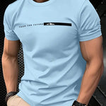 Mens Casual Sporty Loose-fit Round-neck Short-sleeve With Print