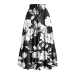Printed Pocket-Patch Elastic-Waist Drawstring Skirt