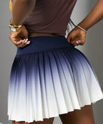 Anti-exposure Gradient Pleated Skirt High-waisted Fitness Yoga Short Skirt