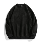 Suede-look Solid-color Casual Hoodie For Men
