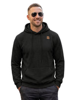 Mens Highly Elastic Jacquard Hooded Long-Sleeve Sweatshirt