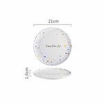 Household Simple Ceramic Terrazzo Plate Tableware