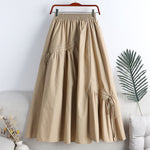 Irregularly Tied Mid-length Flared A-line Skirt