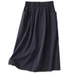 Cotton-linen Plus-size Waist-covering Figure-flattering Utility Skirt