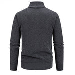 Men's Knitted Shirt With Stand Collar Zippered Cardigan Sweater