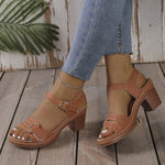 Chunky-heel Large-size Summer Casual Womens Sandals