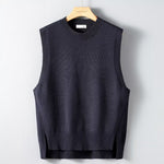 Mens Solid-Color Versatile Split Vest