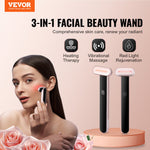 Red Light Therapy Wand For Face And Neck, 3-in-1 LED Facial Wand Red Light Therapy Device With Heating Therapy| Vibrating Facial Massage, Portable LED Beauty Wand