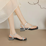 Low-heeled Open-toe Square-toe Breathable Beach Sandals