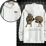Mens Loose-fit Casual Printed Hooded Sweatshirt