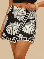 Fashionable Minimalist Casual Printed High-waisted Shorts