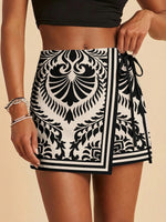 Fashionable Minimalist Casual Printed High-waisted Shorts